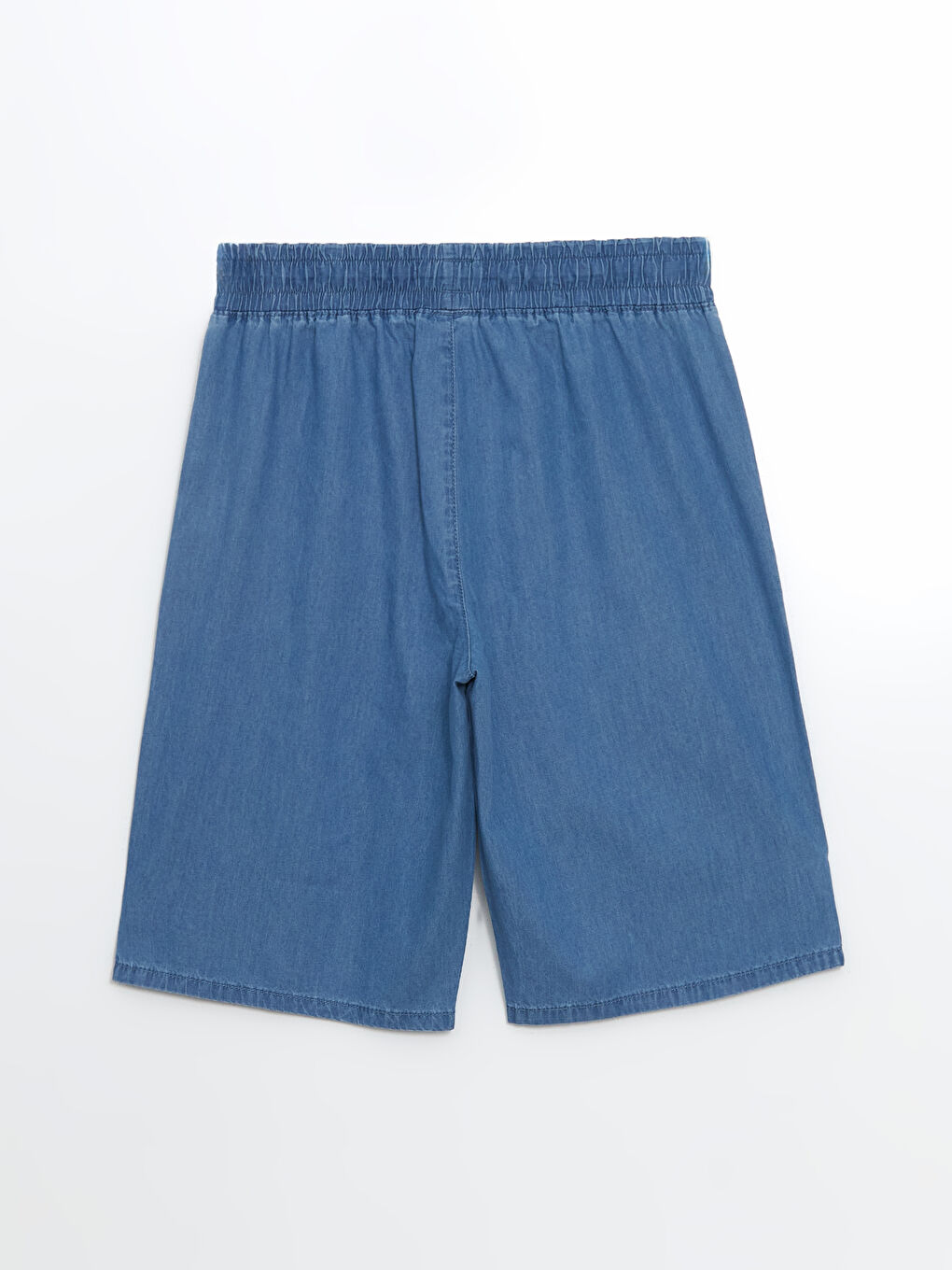 Mavi Beli Lastikli Kadın Jean Şortolon-5