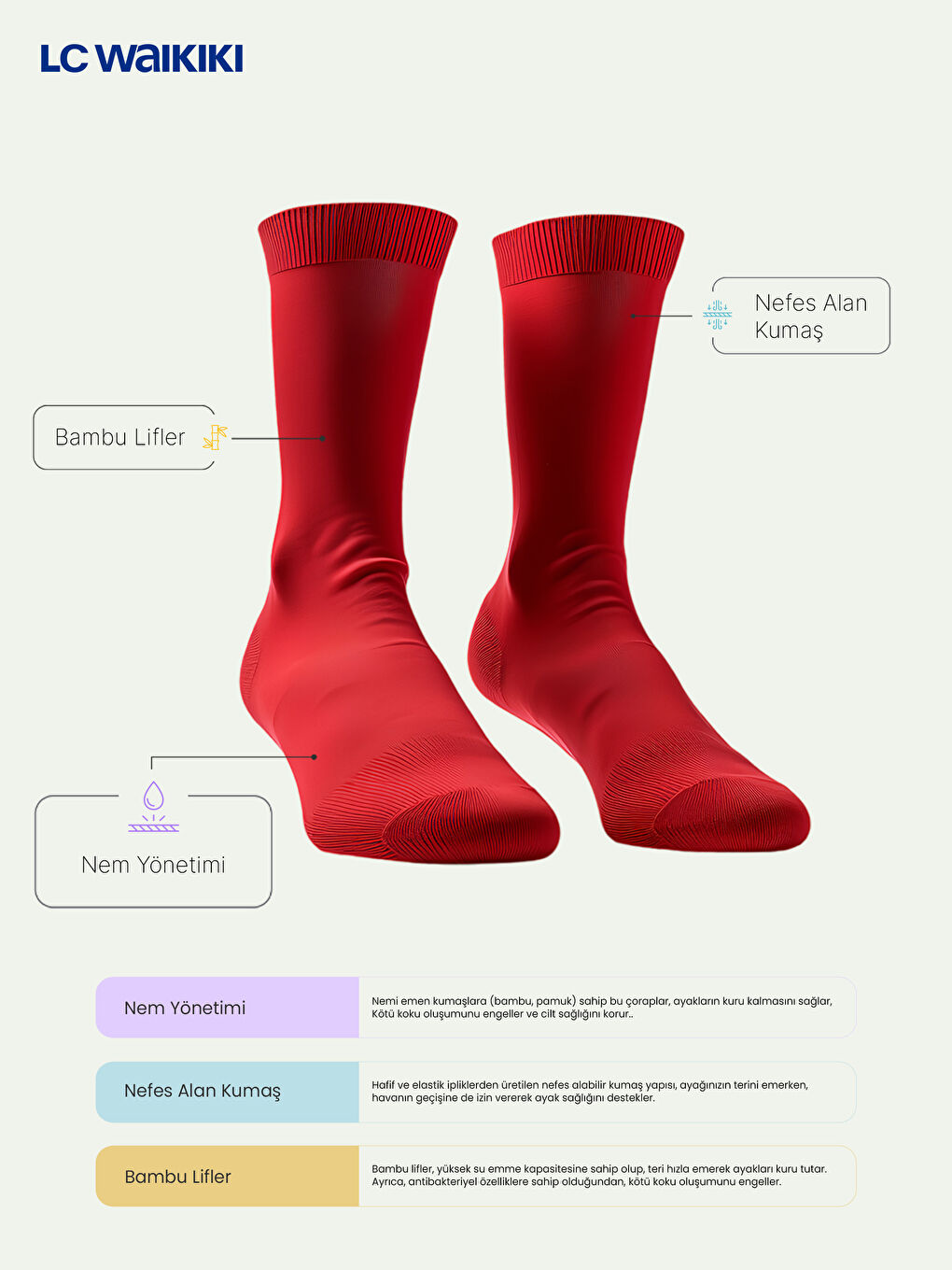 Karışık Erkek Çocuk Bambu Patik Çorap 5'li-2