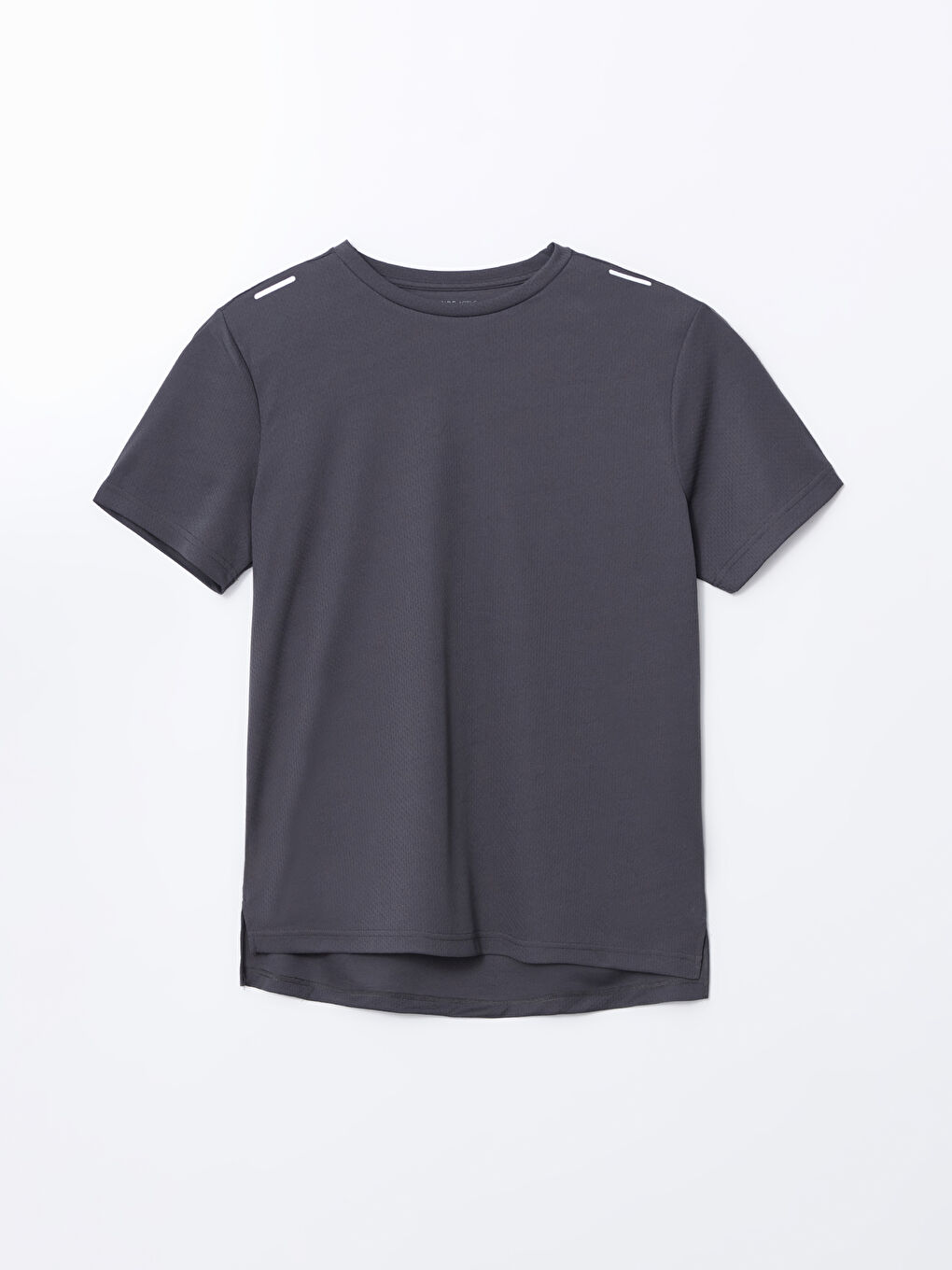 Gri DRY-TECH Bisiklet Yaka Kısa Kollu Erkek Spor Tişört-4