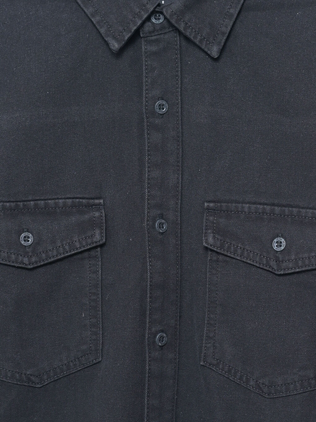 Siyah Regular Fit Uzun Kollu Erkek Jean Gömlek-2