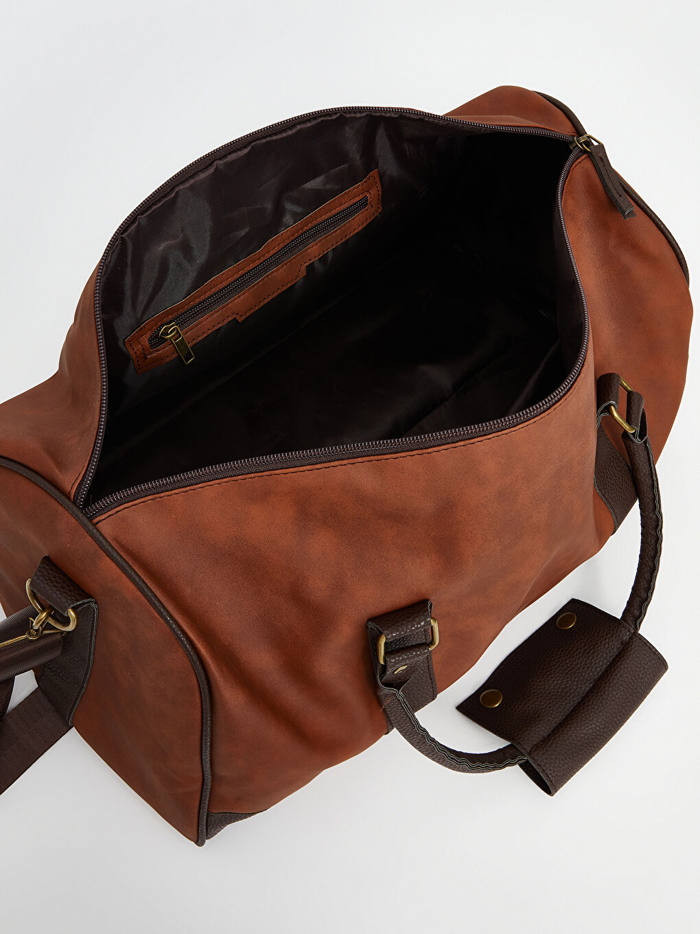 Kahverengi Süet Görünümlü Erkek Seyahat Çantası-5