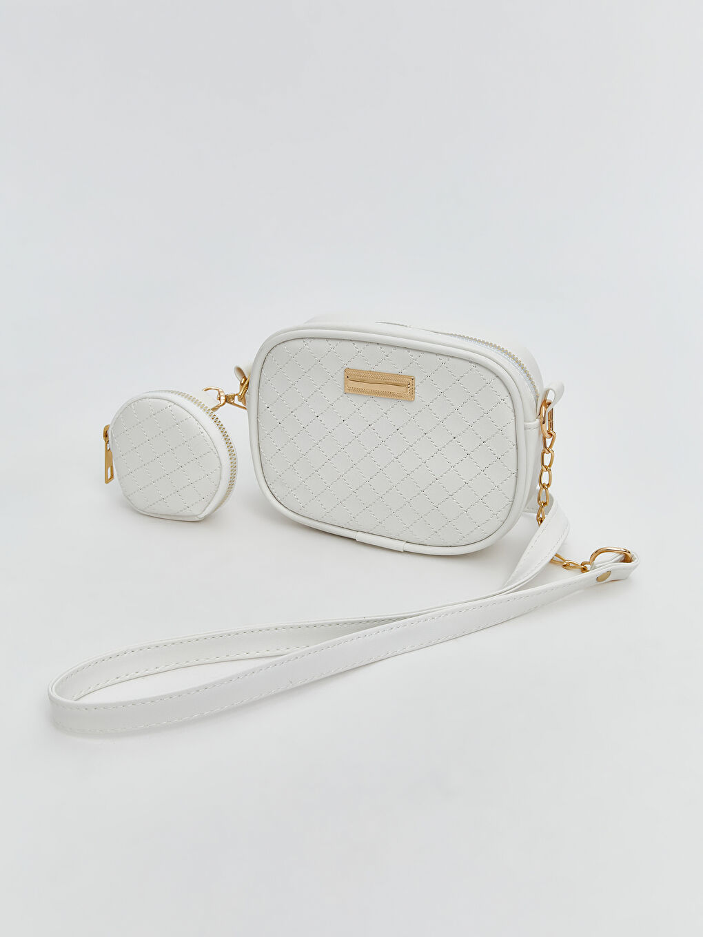 Beyaz Deri Görünümlü Kız Çocuk Omuz Çantası-1