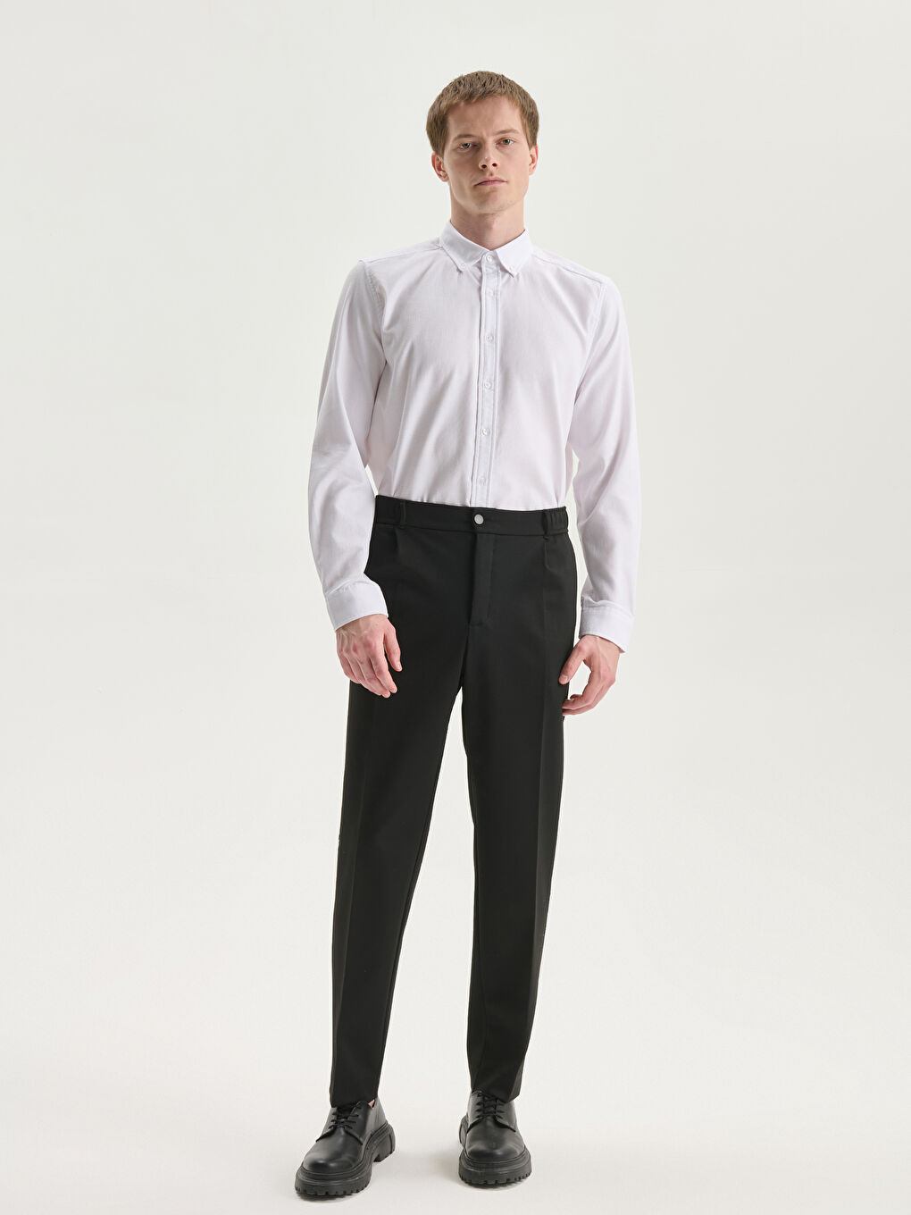 LCW Vision Slim Fit Long Sleeve Dobby Men's Shirt -W3BD44Z8-Q6K