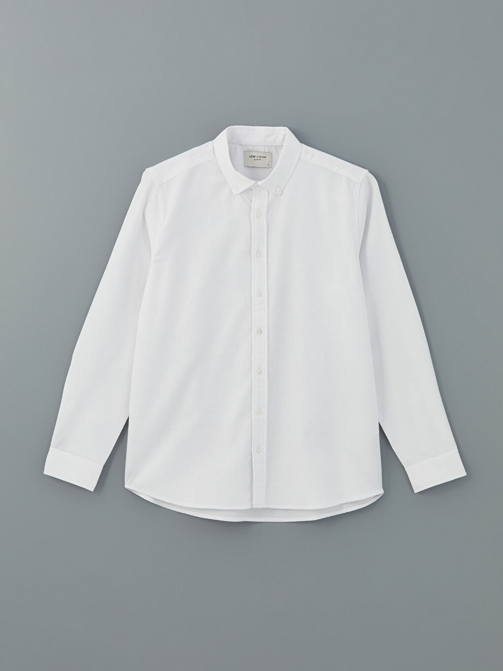 LCW Vision Slim Fit Long Sleeve Dobby Men's Shirt -W3BD44Z8-Q6K