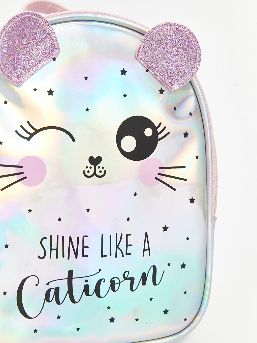 Gri Kedi Baskılı Kız Çocuk Sırt Çantası-2