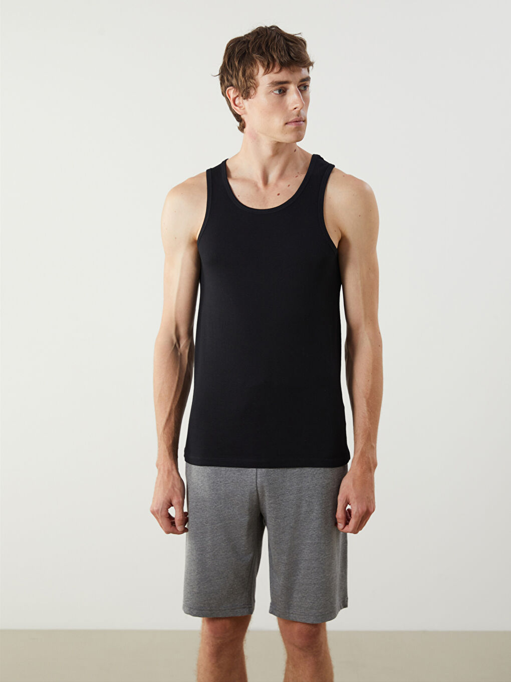 صدرية رجال جيرسي برقبة على شكل حرف U جوج ديال الباكات-1