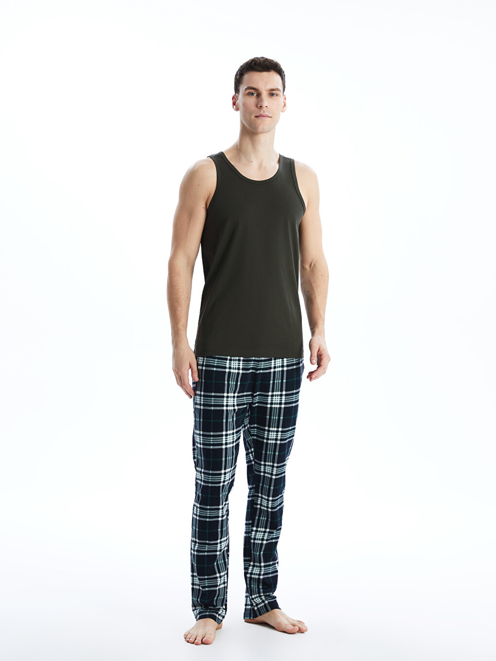 U Neck Jersey Men's Vest 2 Pack-2