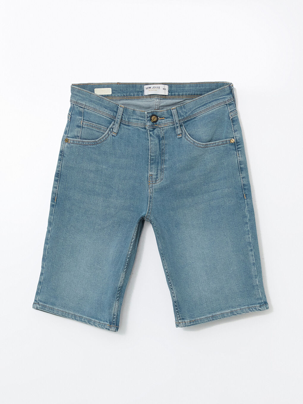 İndigo Süper Skinny Fit Erkek Jean Şort-4