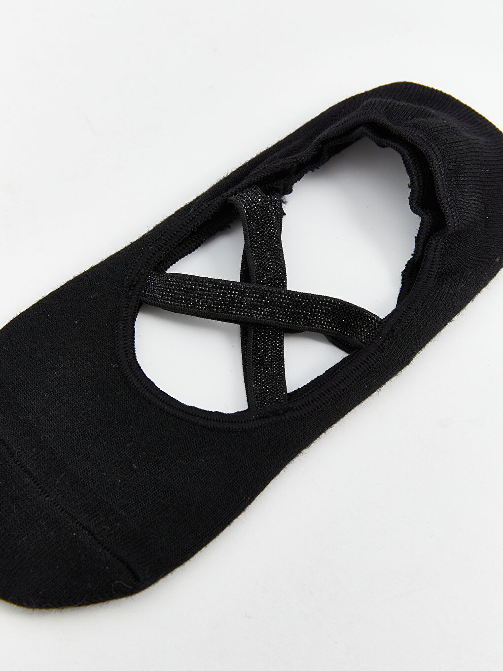 Siyah Kadın Düz Yoga ve Pilates Çorabı-2