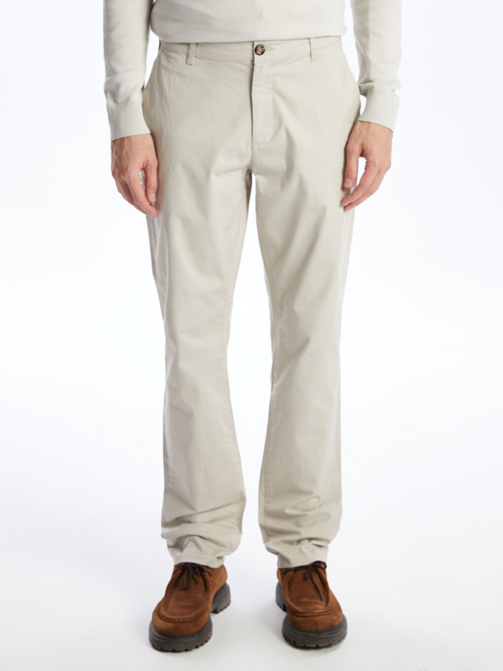 Bej Standart Kalıp Erkek Chino Pantolon-2