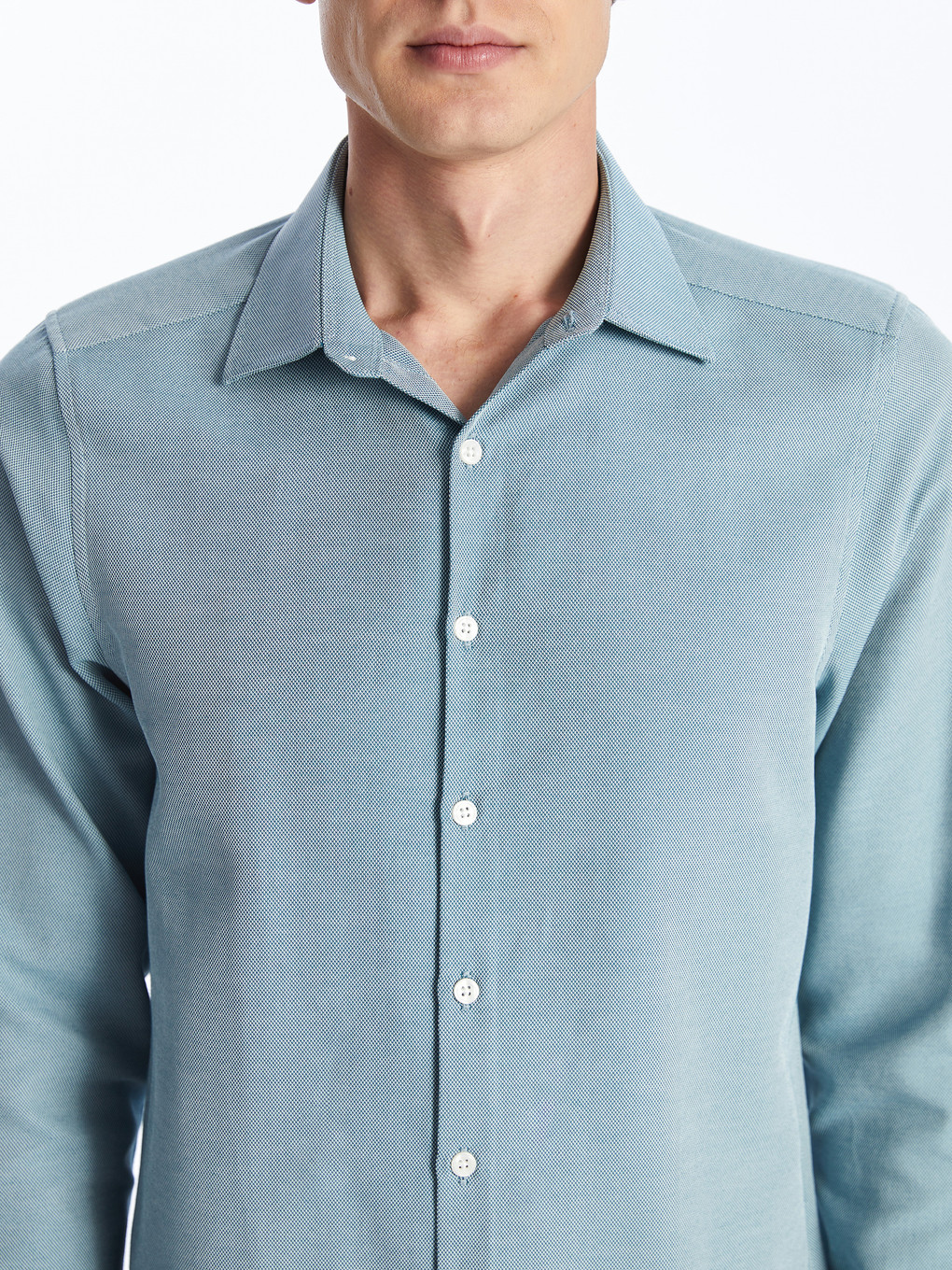 Slim Fit Long Sleeve Oxford Men's Shirt-2