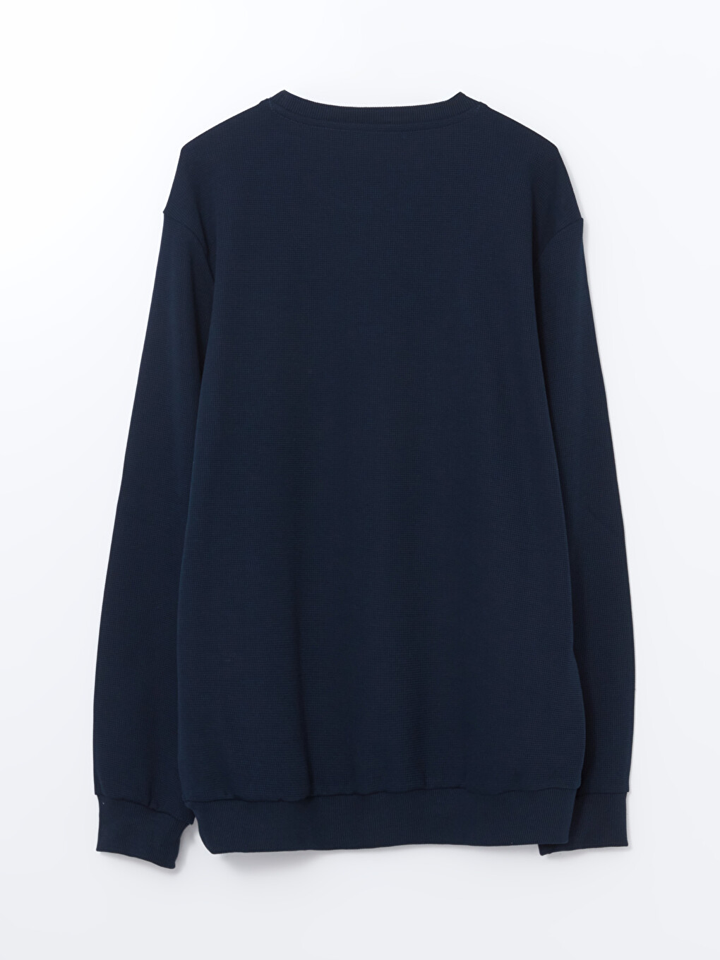 Lacivert Bisiklet Yaka Uzun Kollu Erkek Sweatshirt-5