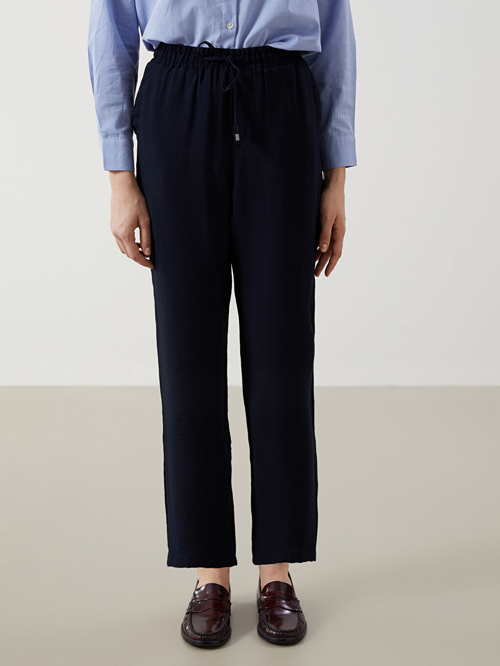Elastic Waist Carrot Fit Women's Trousers -S40799Z8-E1J