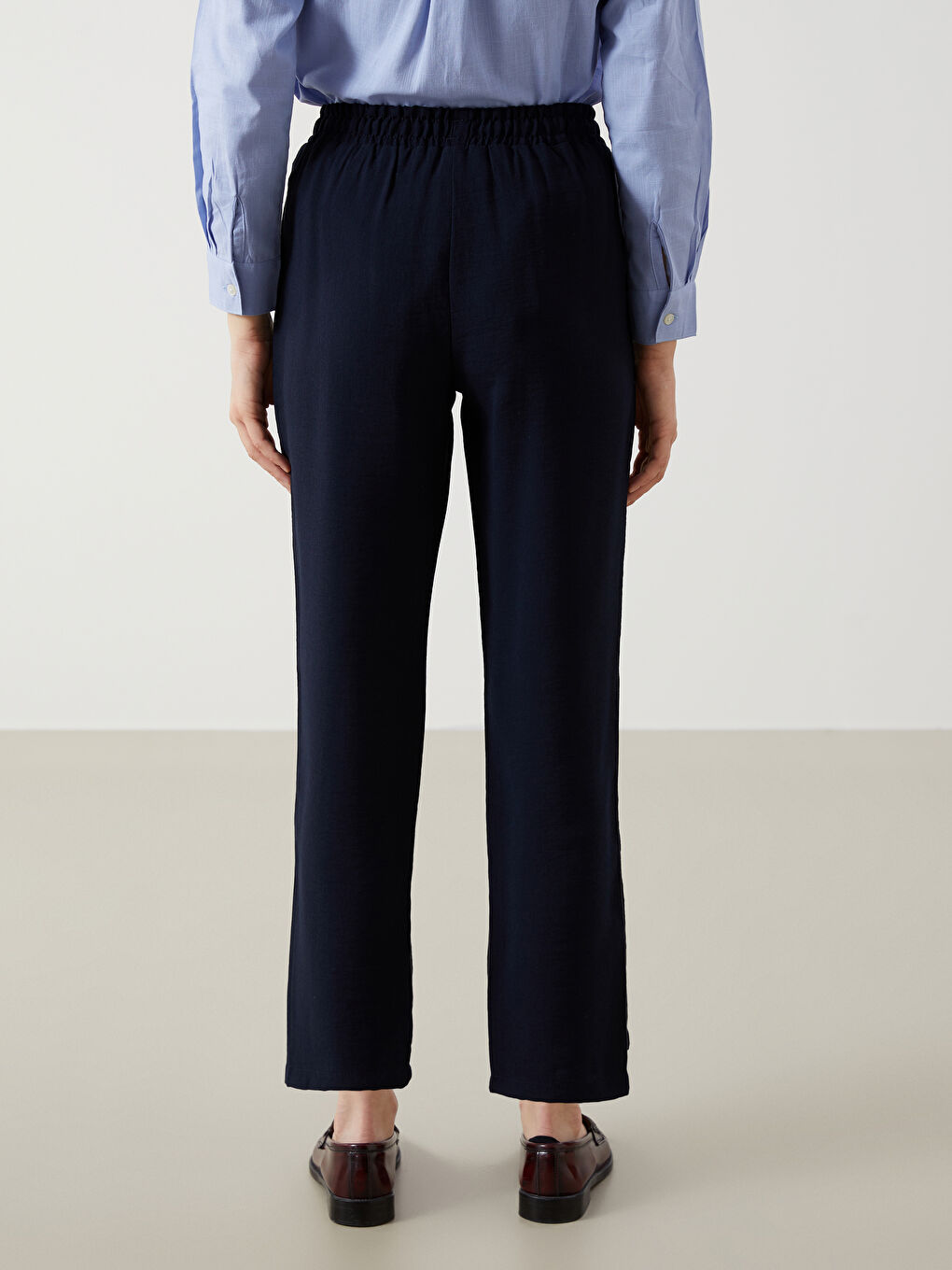 Elastic Waist Carrot Fit Women's Trousers -S40799Z8-E1J