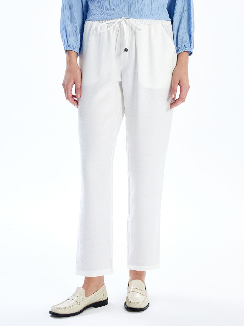 Elastic Waist Carrot Fit Women's Trousers -S40799Z8-FDU