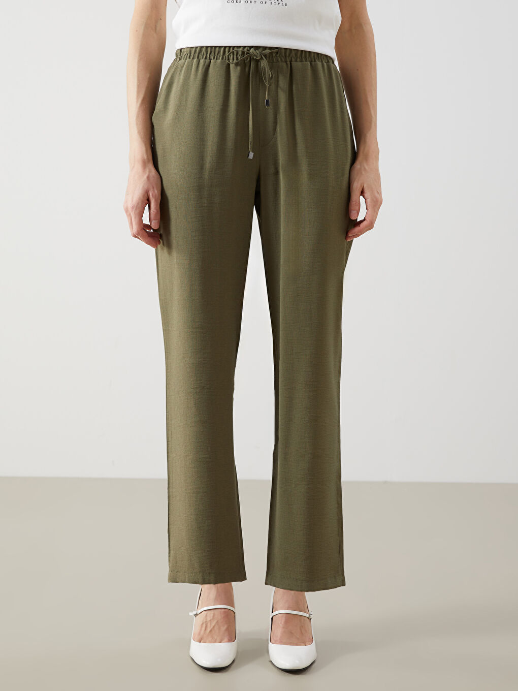 Elastic Waist Carrot Fit Women's Trousers -S40799Z8-HDQ