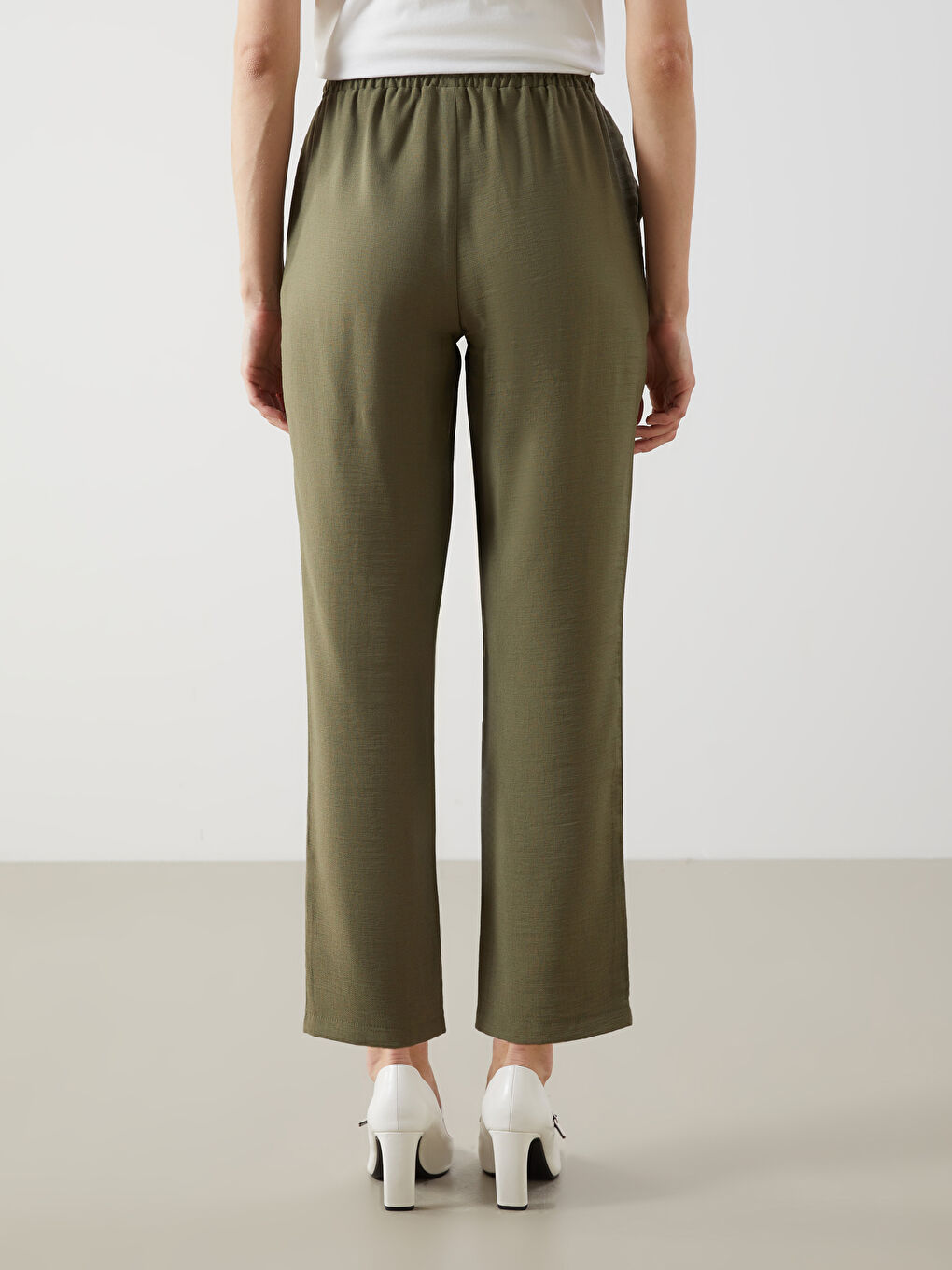 Elastic Waist Carrot Fit Women's Trousers -S40799Z8-HDQ