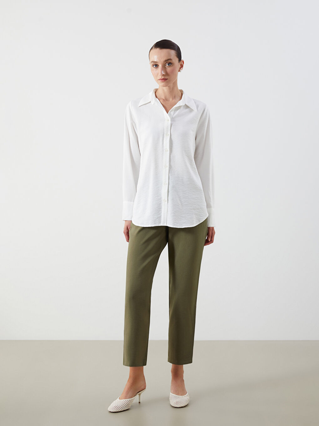 Elastic Waist Carrot Fit Women's Trousers -S40799Z8-HDQ