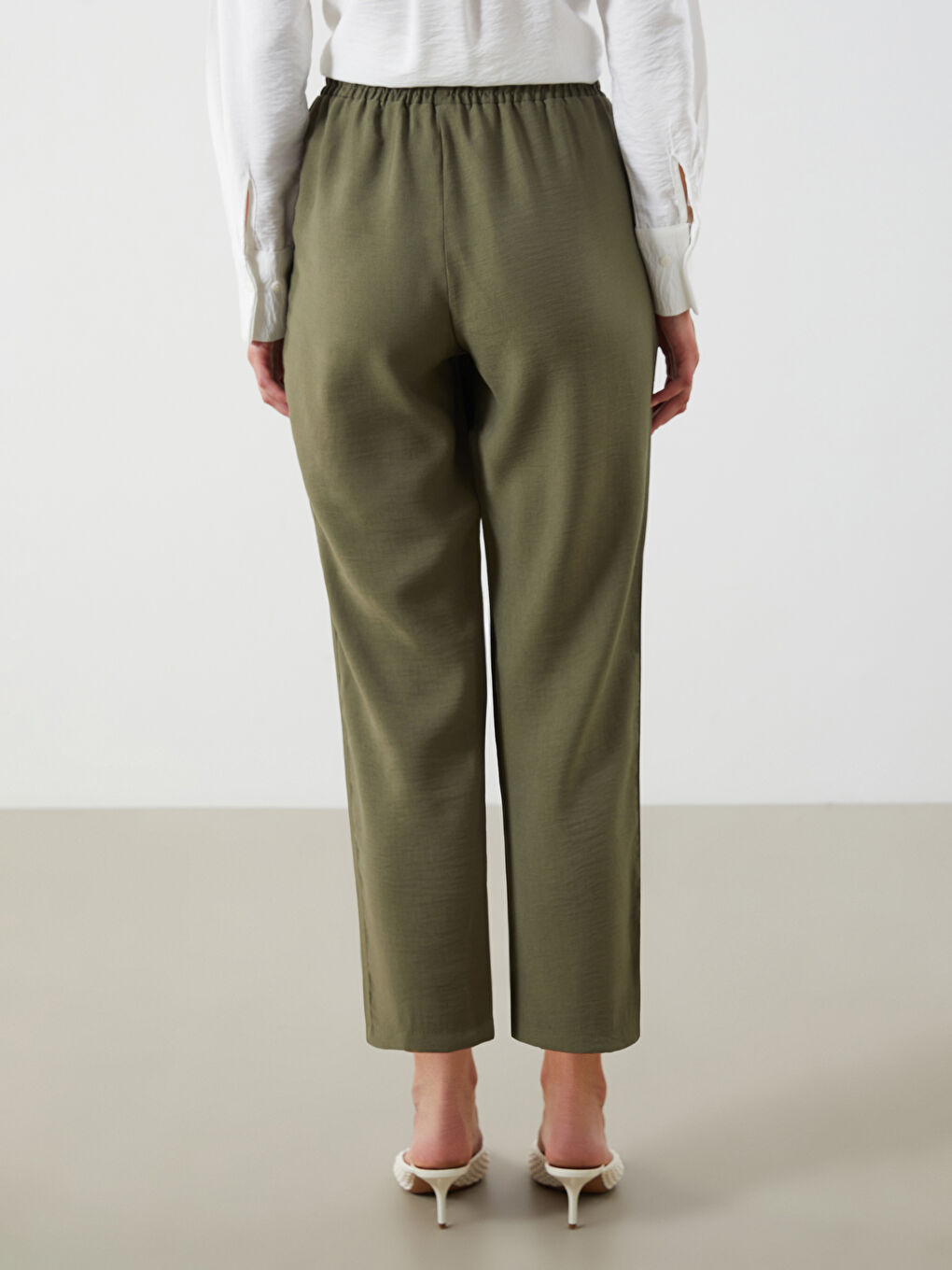 Elastic Waist Carrot Fit Women's Trousers -S40799Z8-HDQ