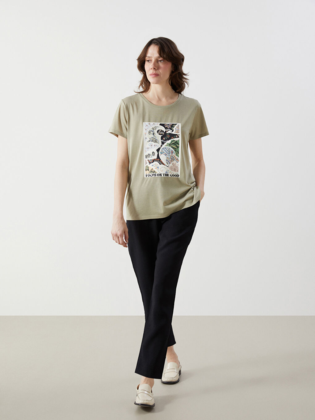 Elastic Waist Carrot Fit Women's Trousers -S40799Z8-CVL