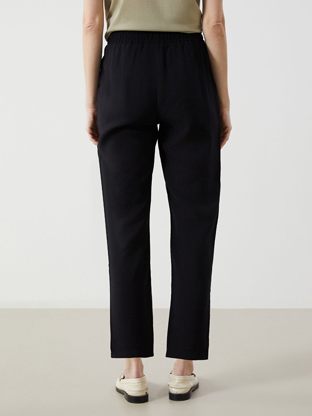 Elastic Waist Carrot Fit Women's Trousers -S40799Z8-CVL