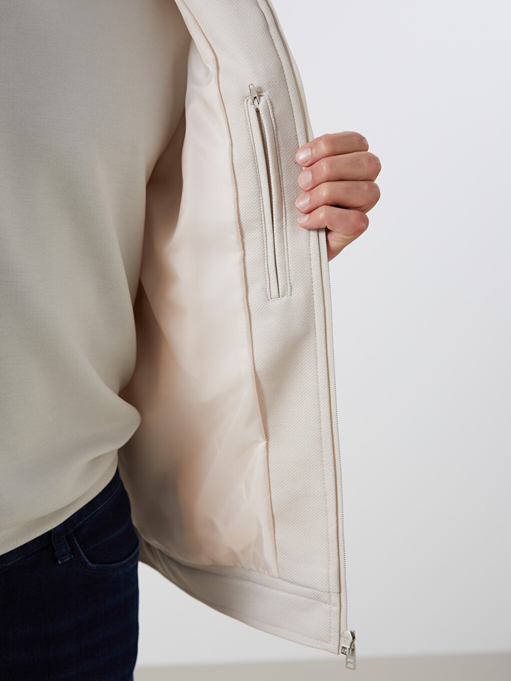 Manteau Pour Hommes À Col De Chemise Ajusté-3