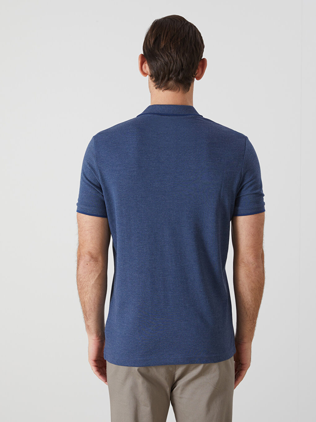 Polo Neck Short Sleeve Pique Men's T-Shirt -S40987Z8-F2Y