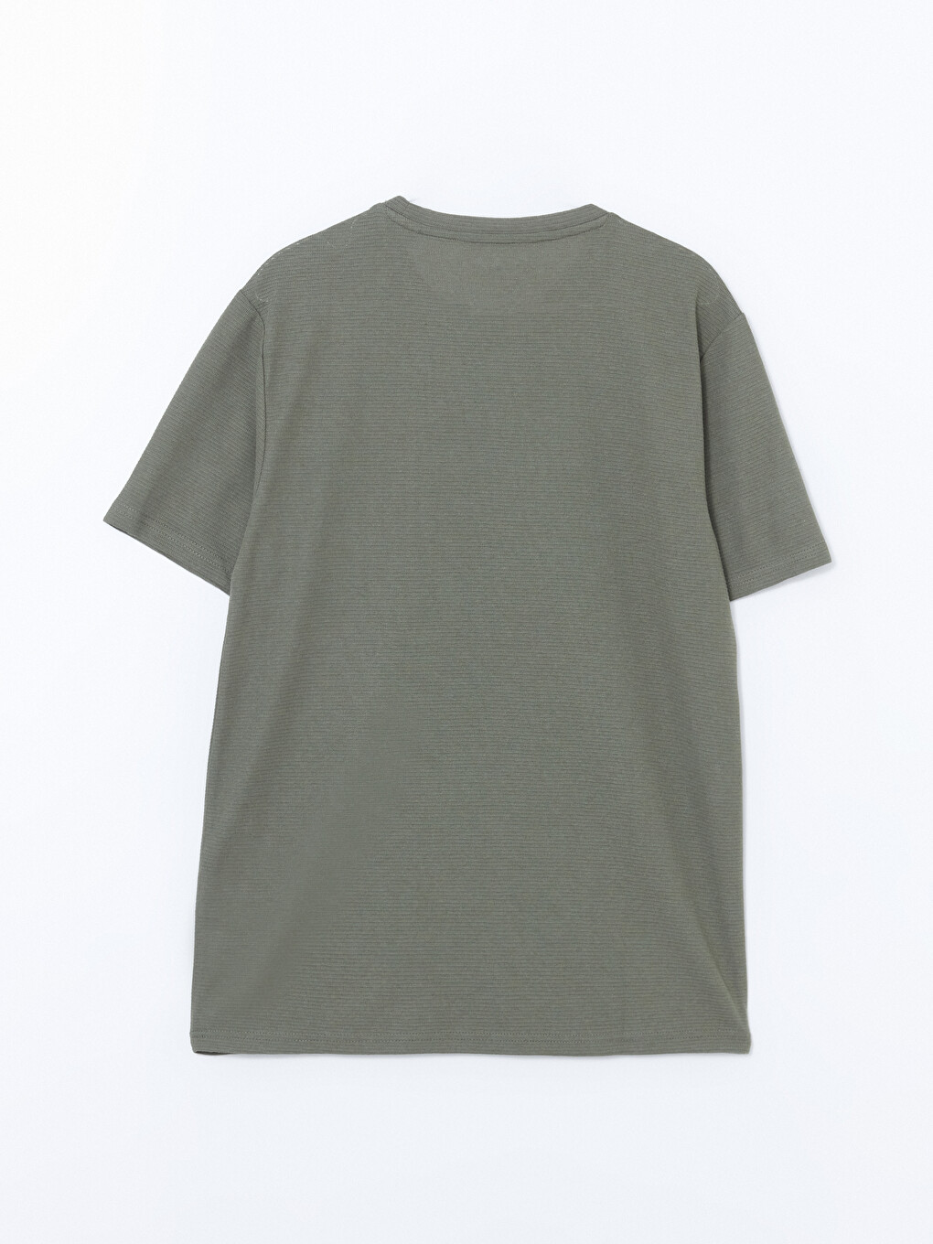 T-shirt E Strukturuar Me Jakë Të Rrumbullakët Dhe Mëngë Të Shkurtra Për Burra-9