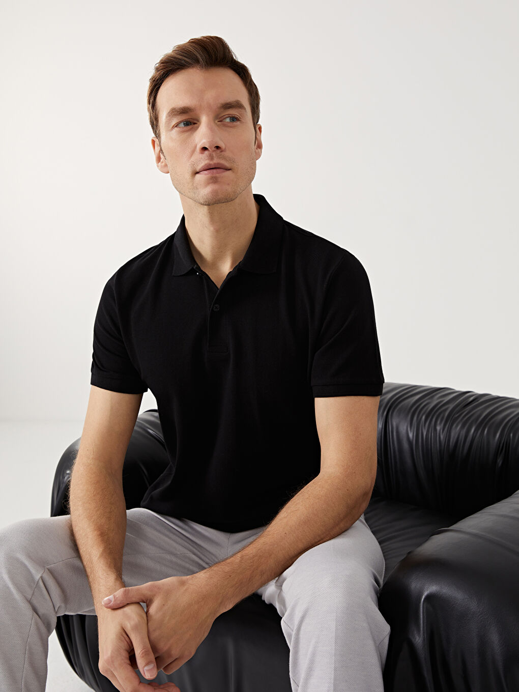 Polo Neck Short Sleeve Pique Men's T-Shirt -S41101Z8-CVL