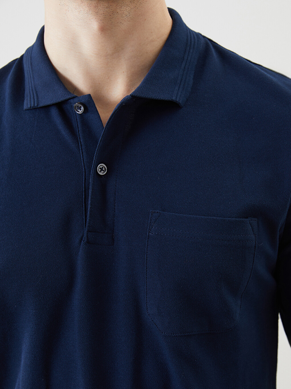 Polo Neck Short Sleeve Pique Men's T-shirt-2