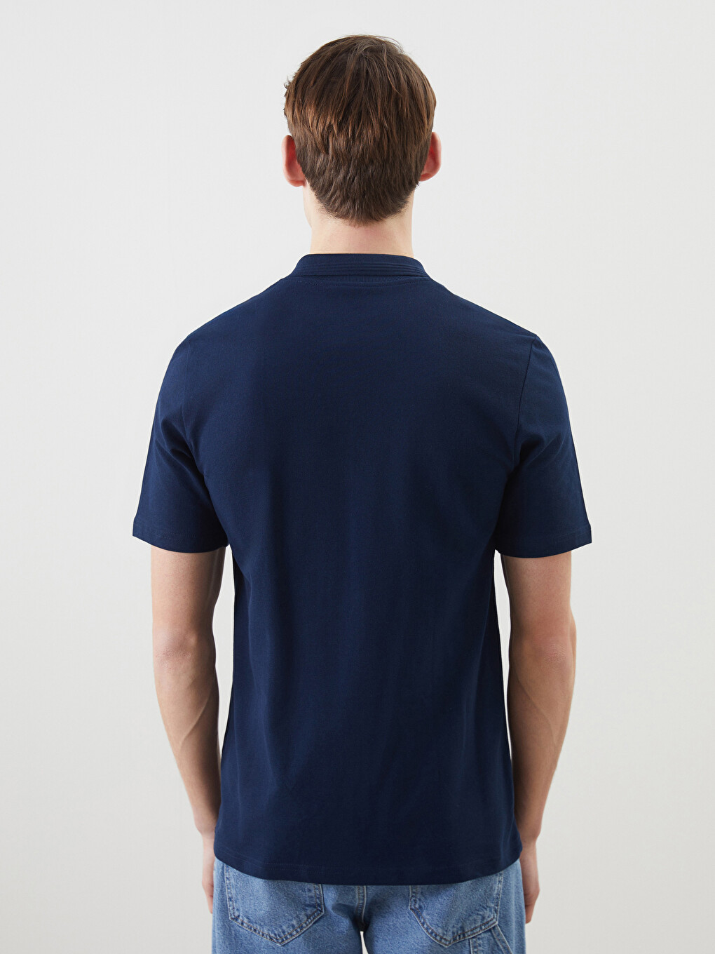 Polo Neck Short Sleeve Pique Men's T-shirt-3