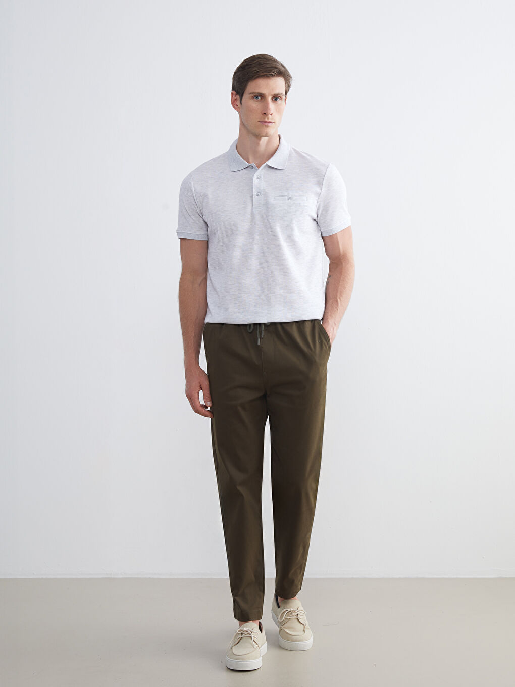 Polo Neck Short Sleeve Men's T-Shirt-2