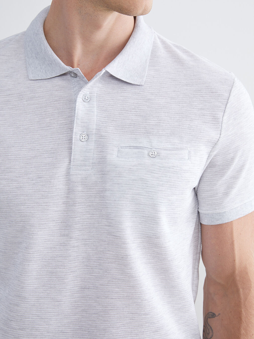 Polo Neck Short Sleeve Men's T-Shirt-4