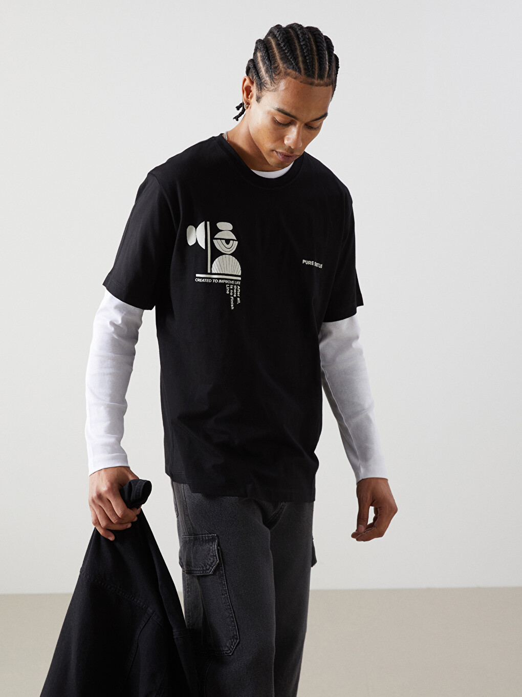 Crew Neck Short Sleeve Printed Combed Cotton Men's T-shirt