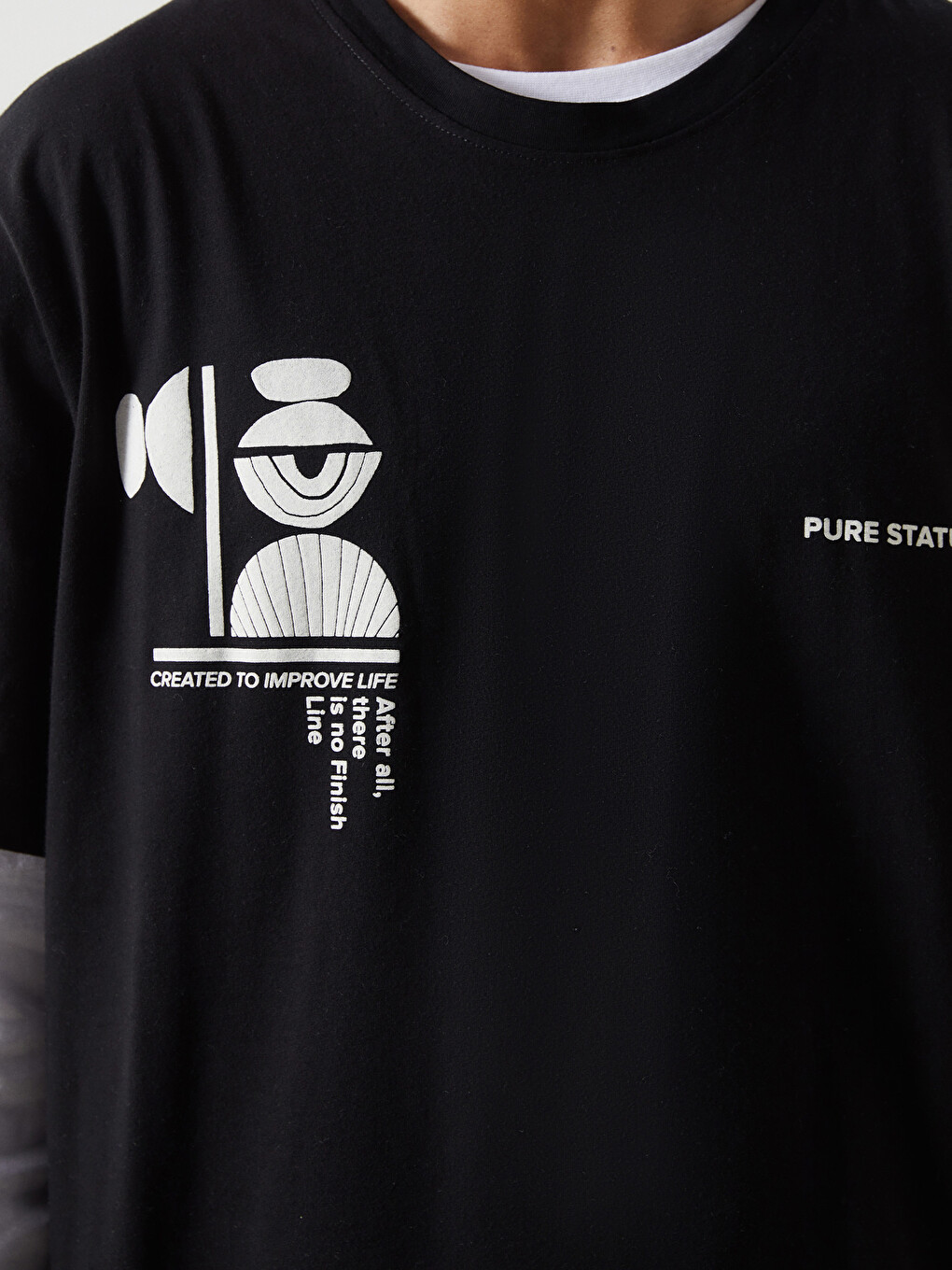 Crew Neck Short Sleeve Printed Combed Cotton Men's T-shirt-2