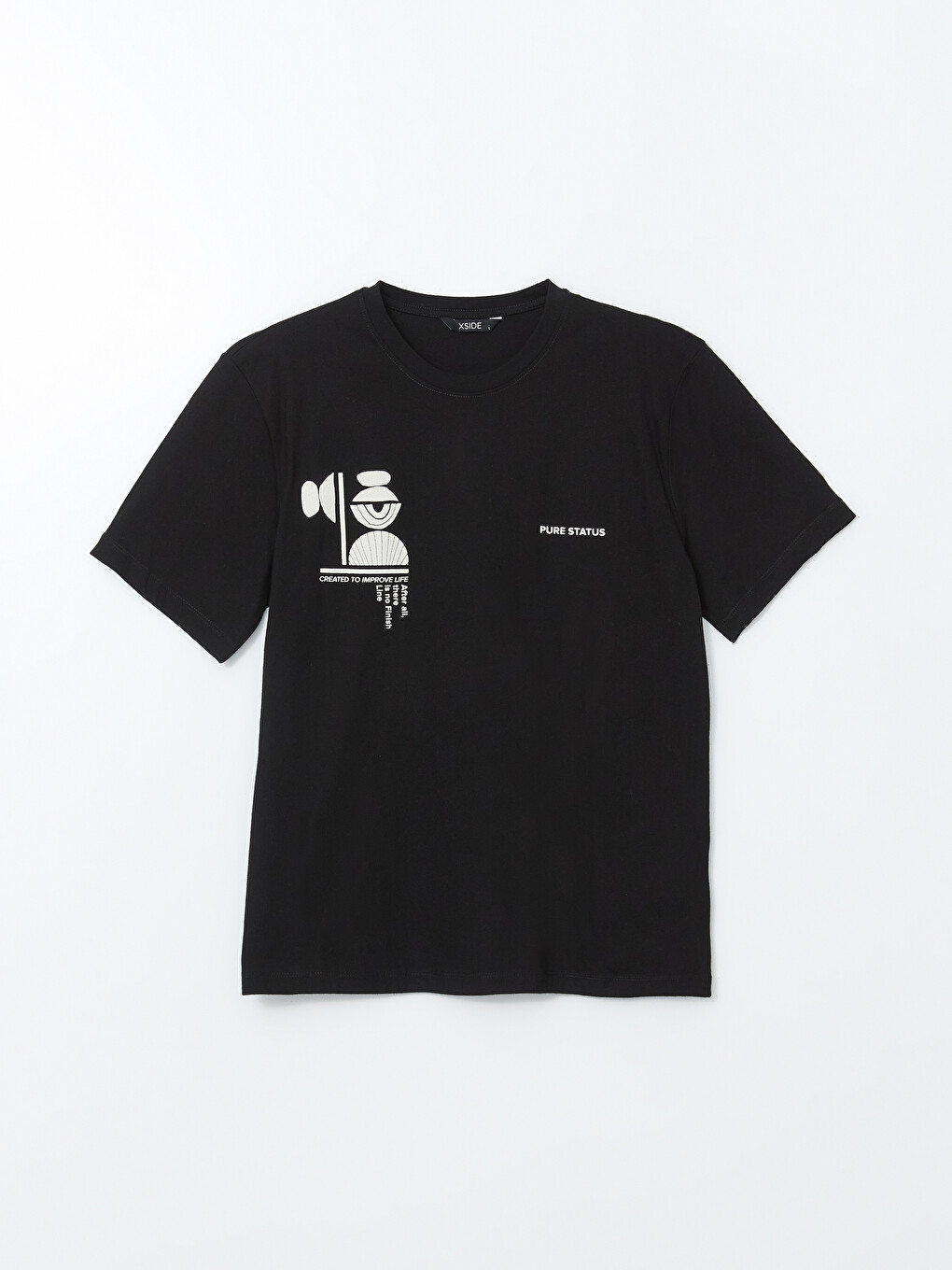 Crew Neck Short Sleeve Printed Combed Cotton Men's T-shirt-4