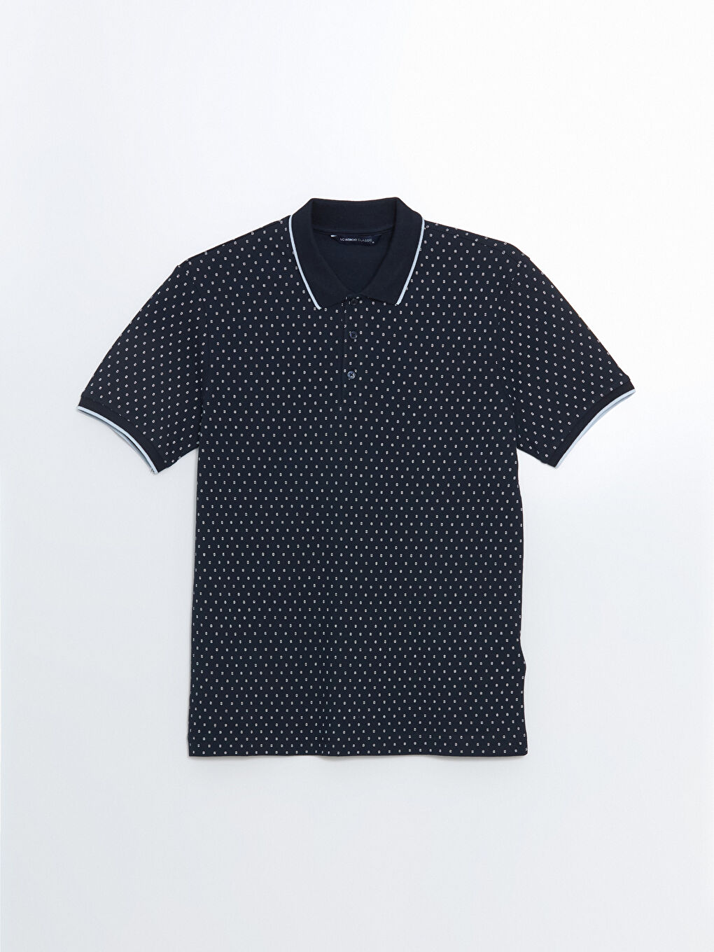 Polo Neck Short Sleeve Patterned Pique Men's T-Shirt -S41447Z8-DWP