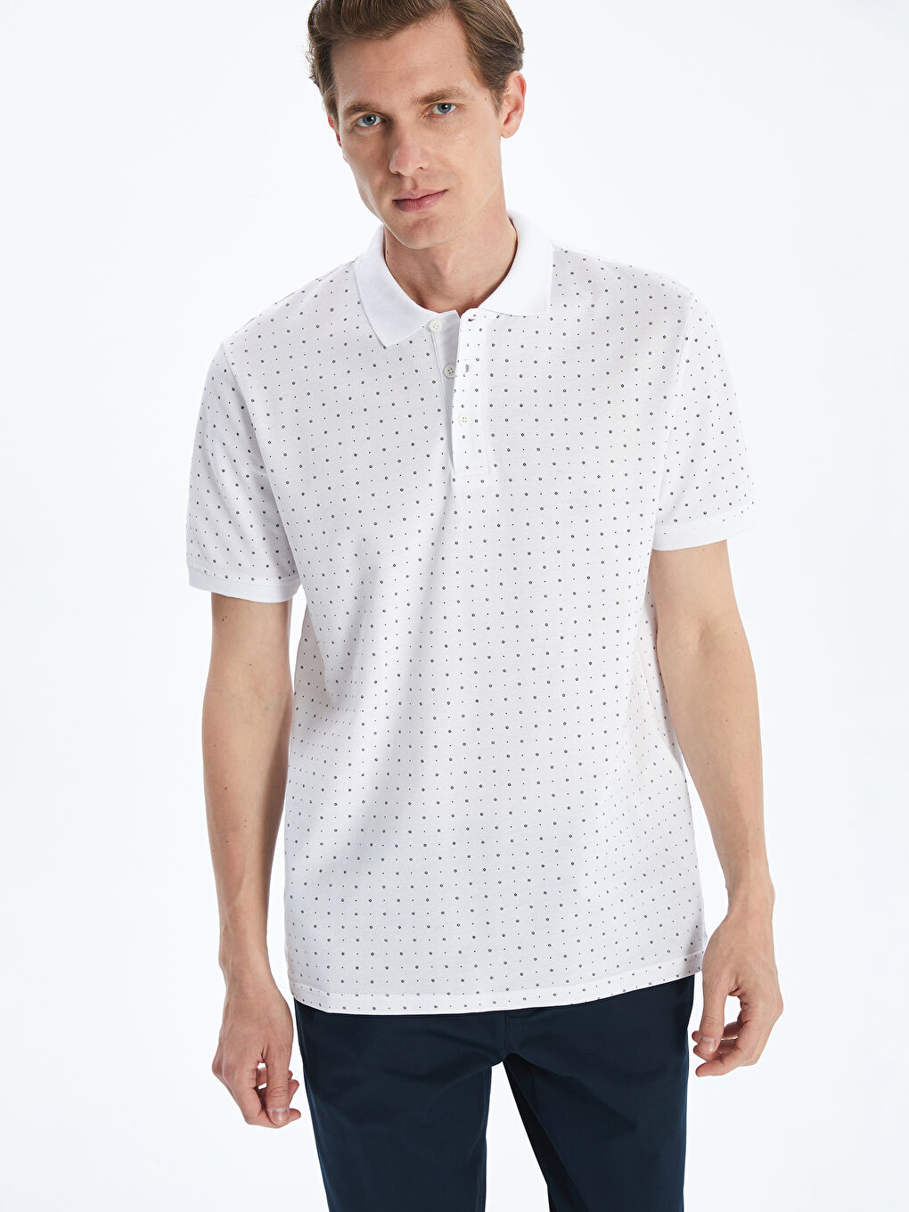 Muška piqué polo majica sa šarom -S41447Z8-Q6K