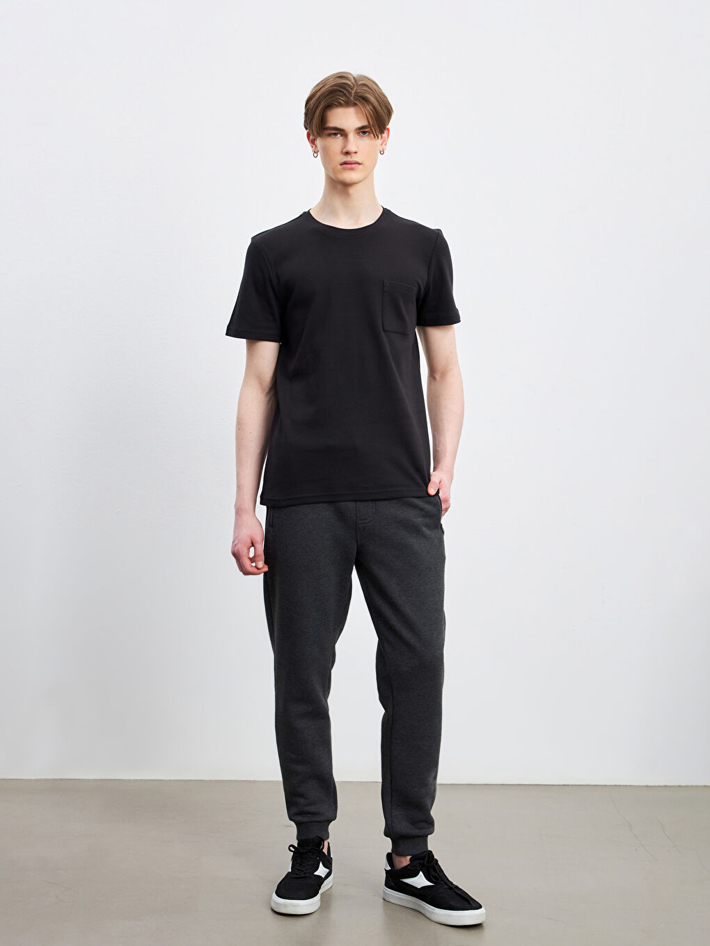 Crew Neck Plain Pocket Men's T-Shirt -S41474Z8-CVL