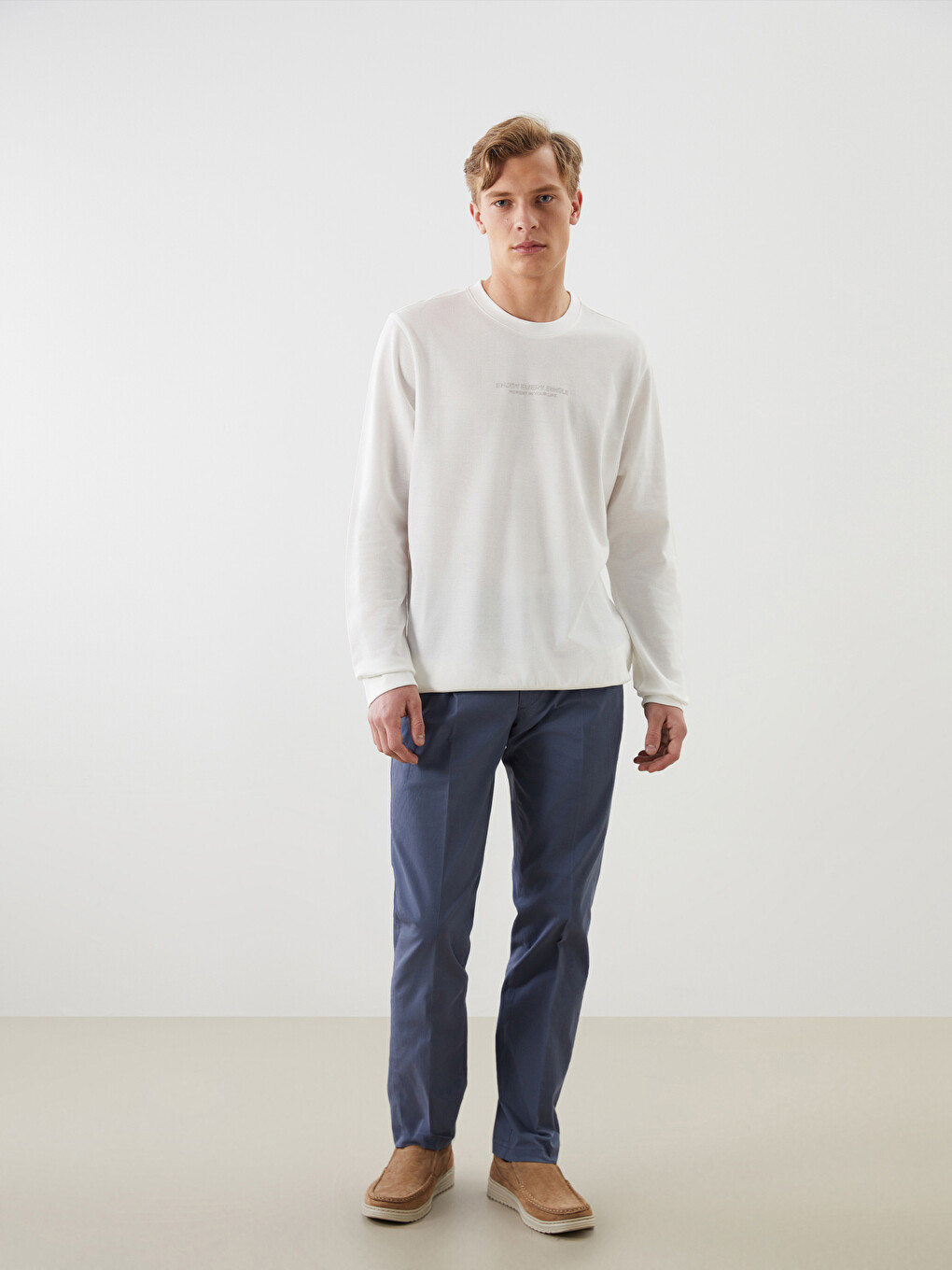 Crew Neck Long Sleeve Printed Men's Sweatshirt-1
