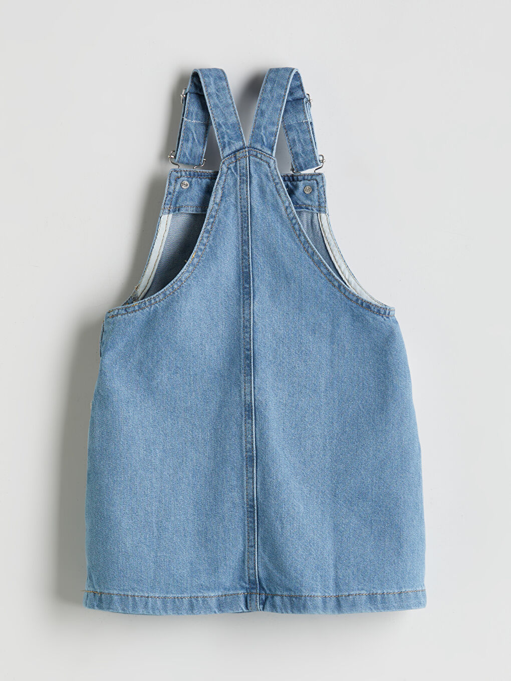 Square Collar Girl Jean Salopet Dress-1