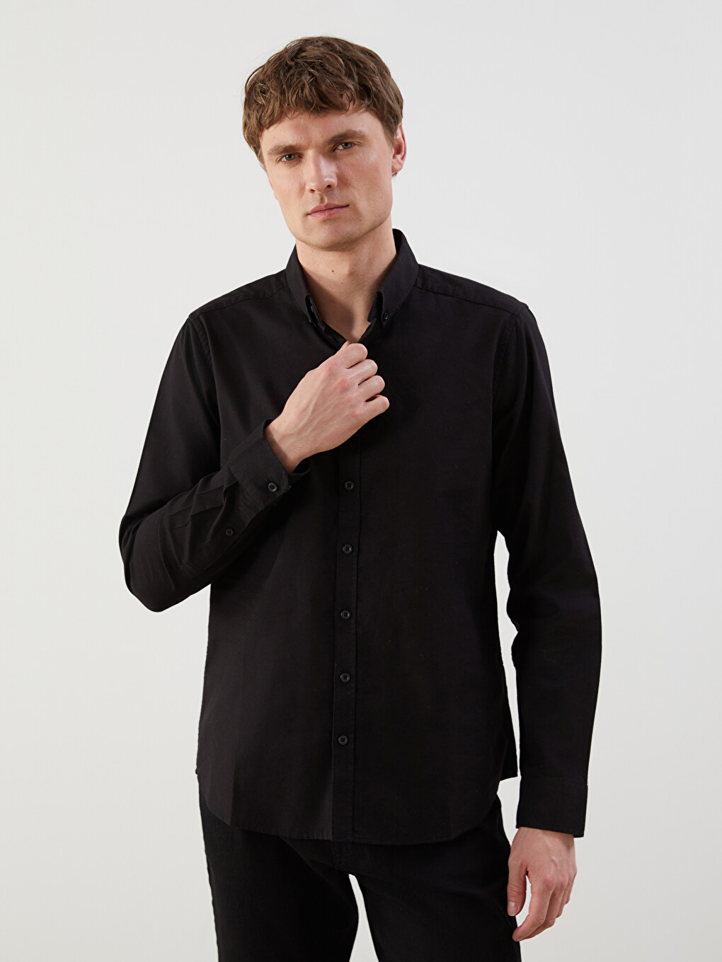 Slim Fit Long Sleeve Oxford Men's Shirt