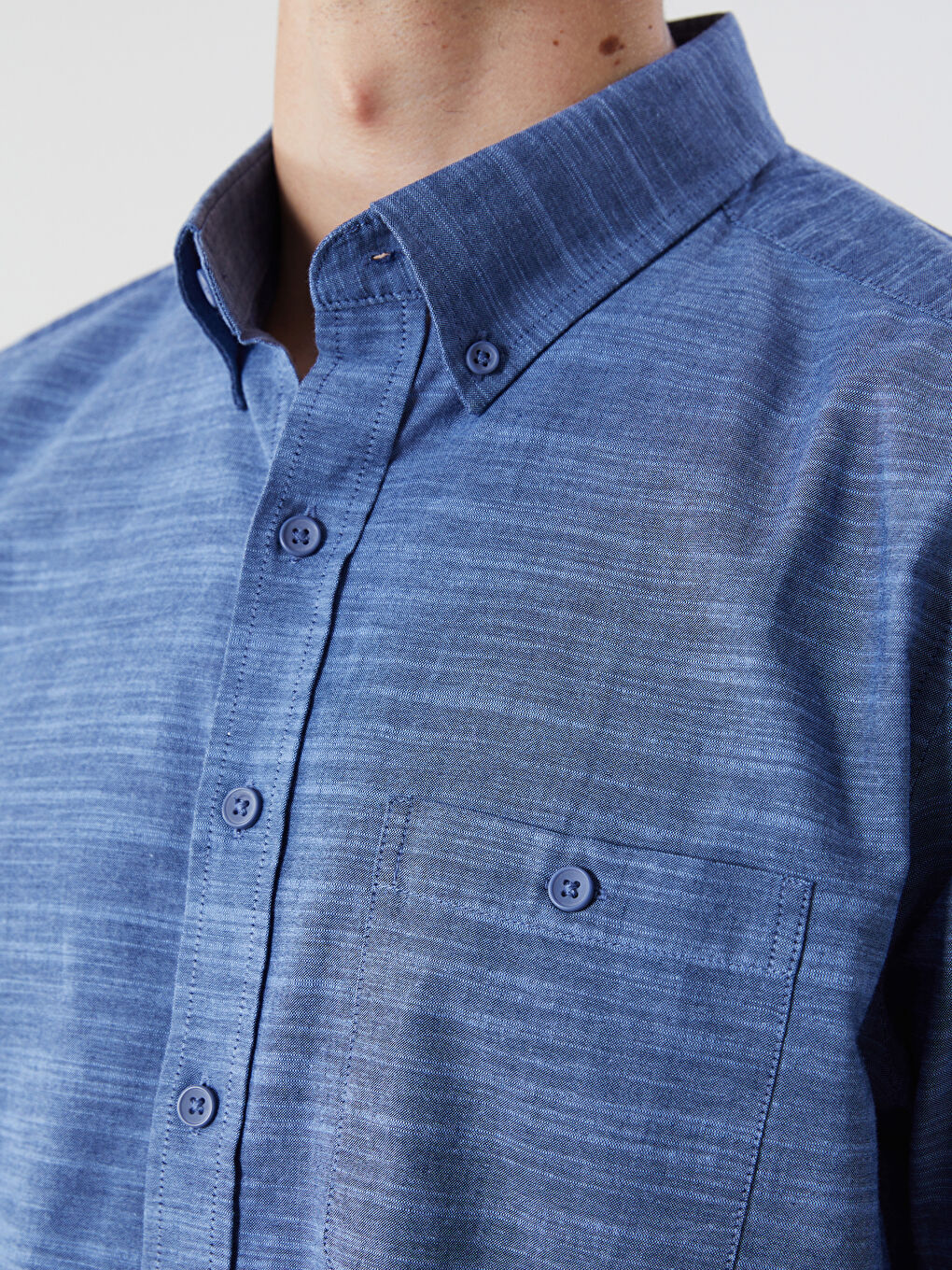 Regular Fit Long Sleeve Poplin Men's Shirt -S41947Z8-CRP