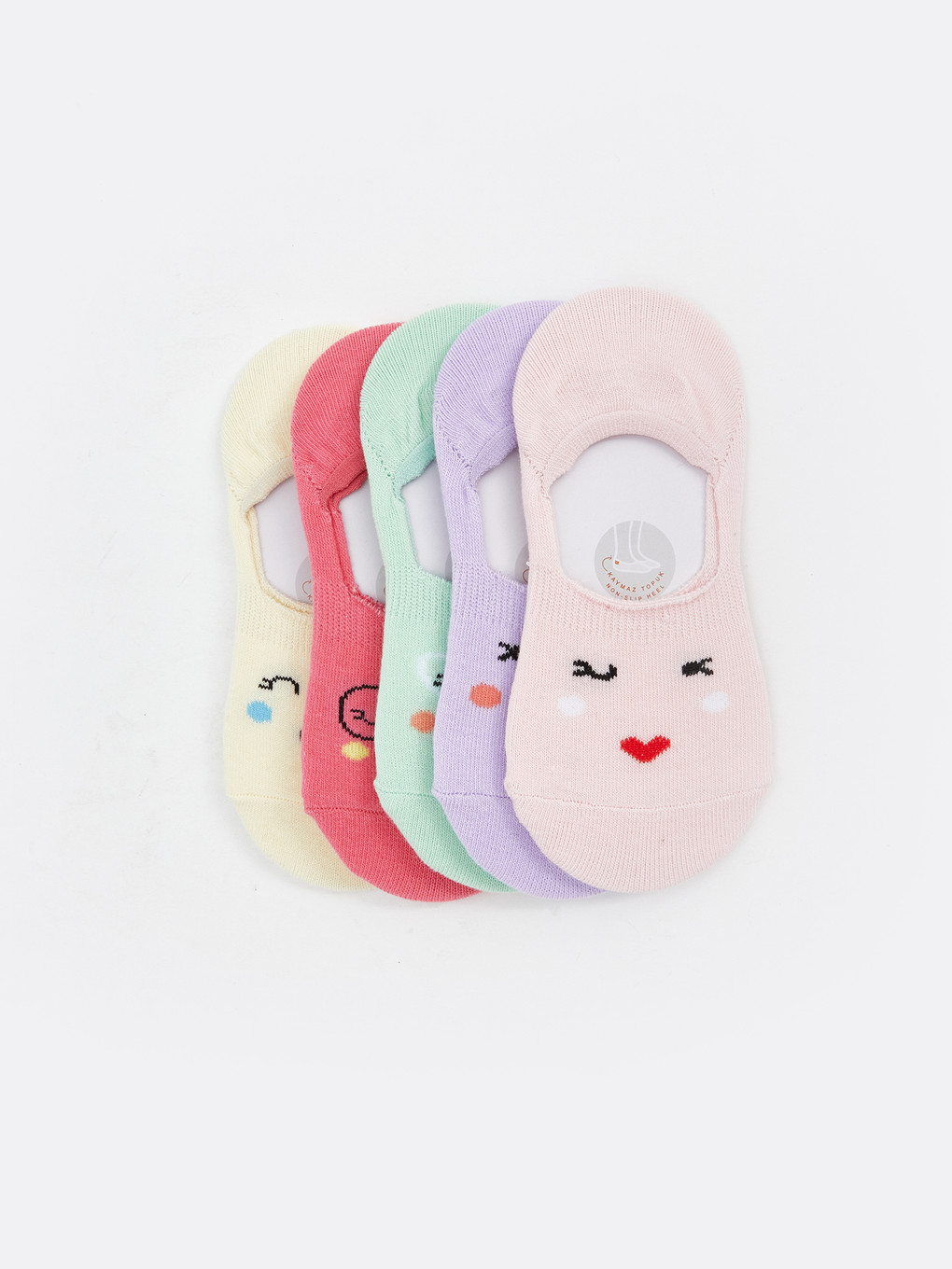 Patterned Girls' Invisible Socks 5 Pack-1