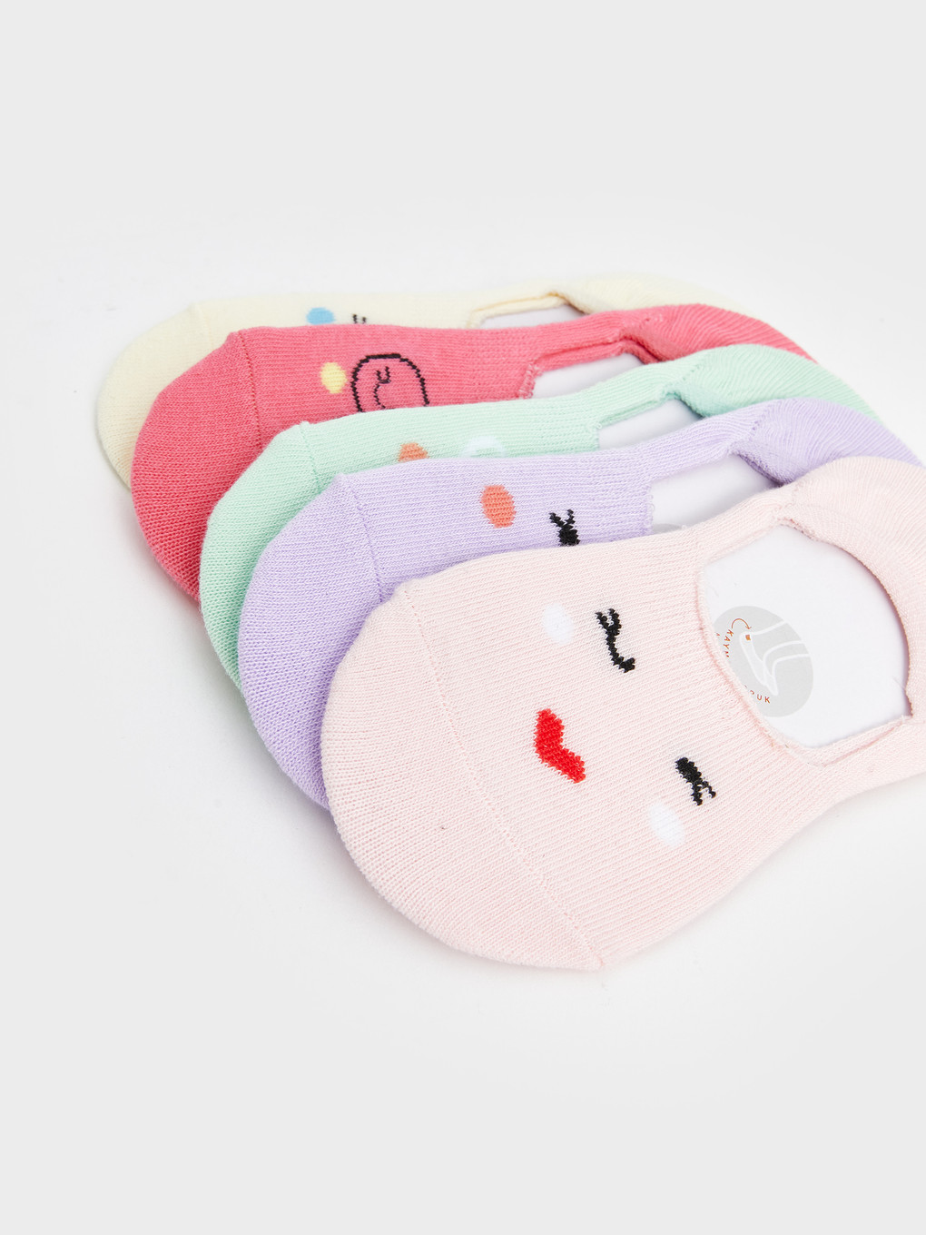 Patterned Girls' Invisible Socks 5 Pack-2