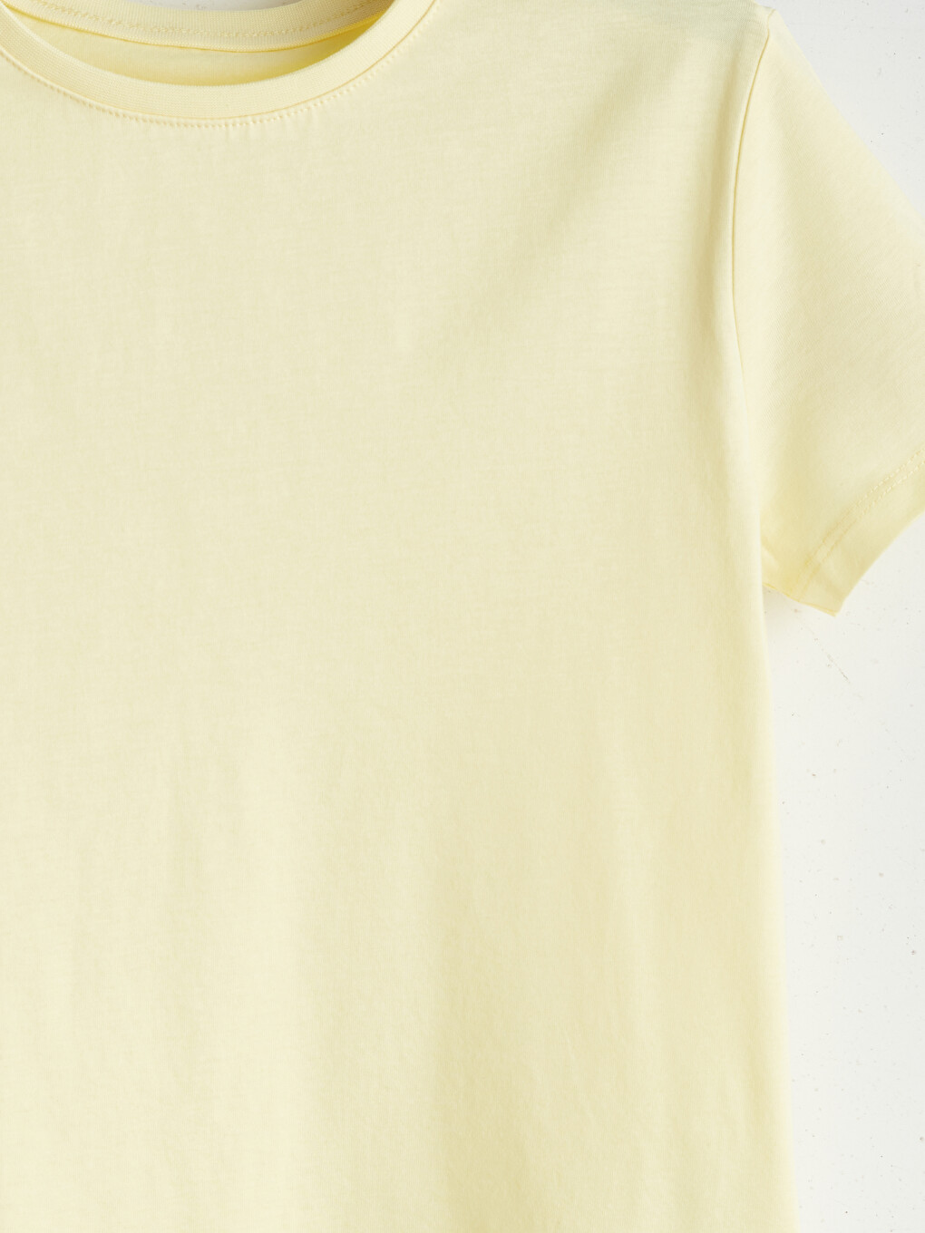 Crew Neck Plain Combed Cotton Girls T-shirt-2