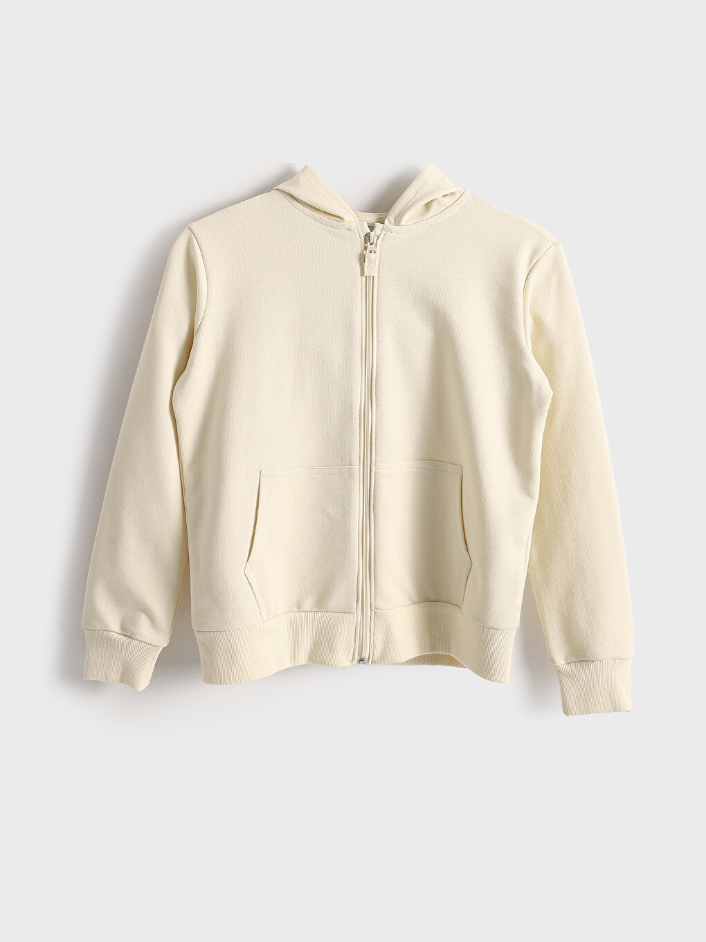 Hooded Basic Long Sleeve Girls' Zippered Sweatshirt