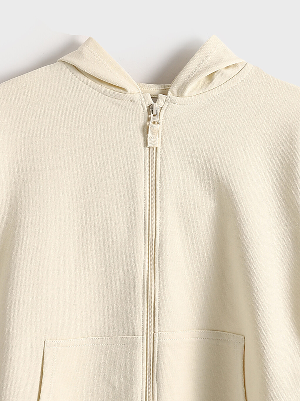 Hooded Basic Long Sleeve Girls' Zippered Sweatshirt-3