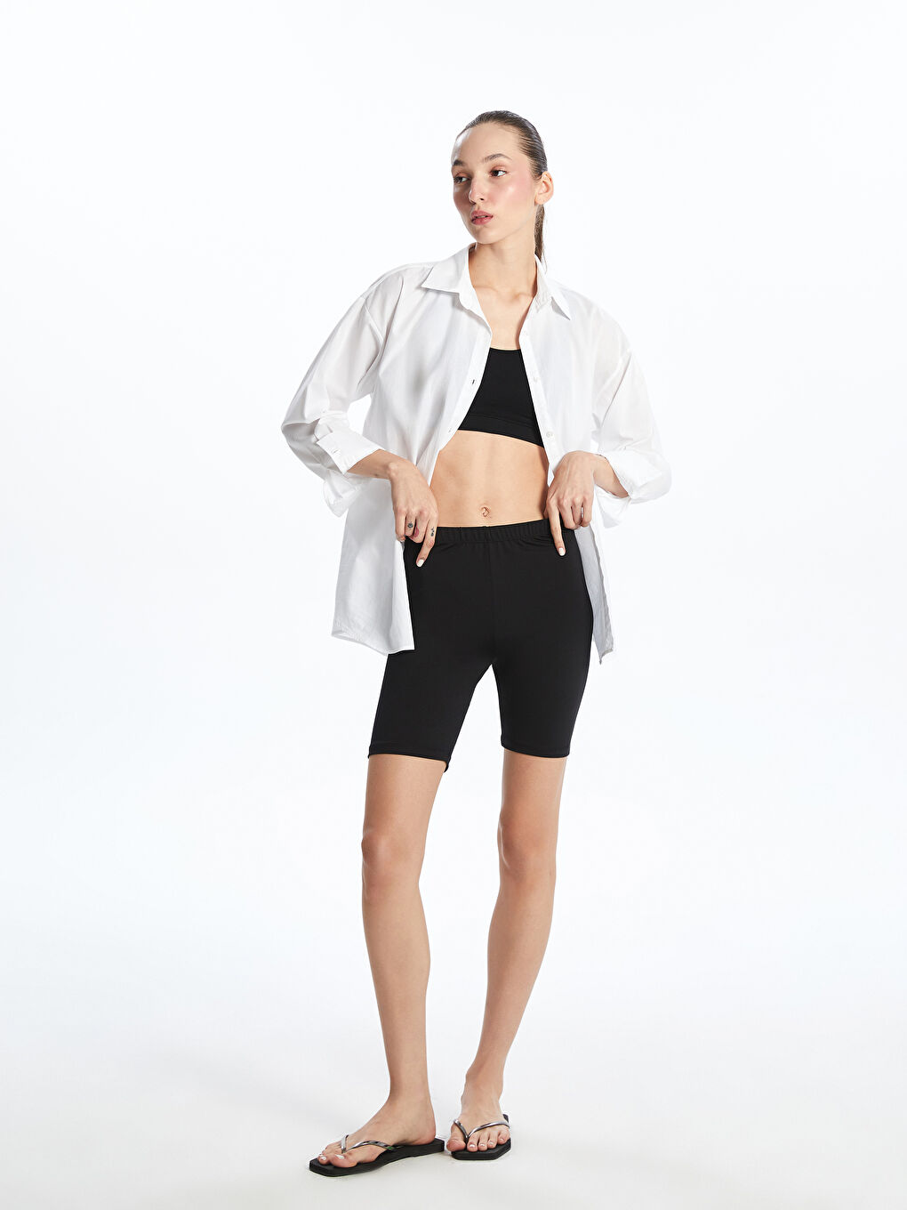 Elasticated Waist Women's Swimming Shorts -S42584Z8-CVL