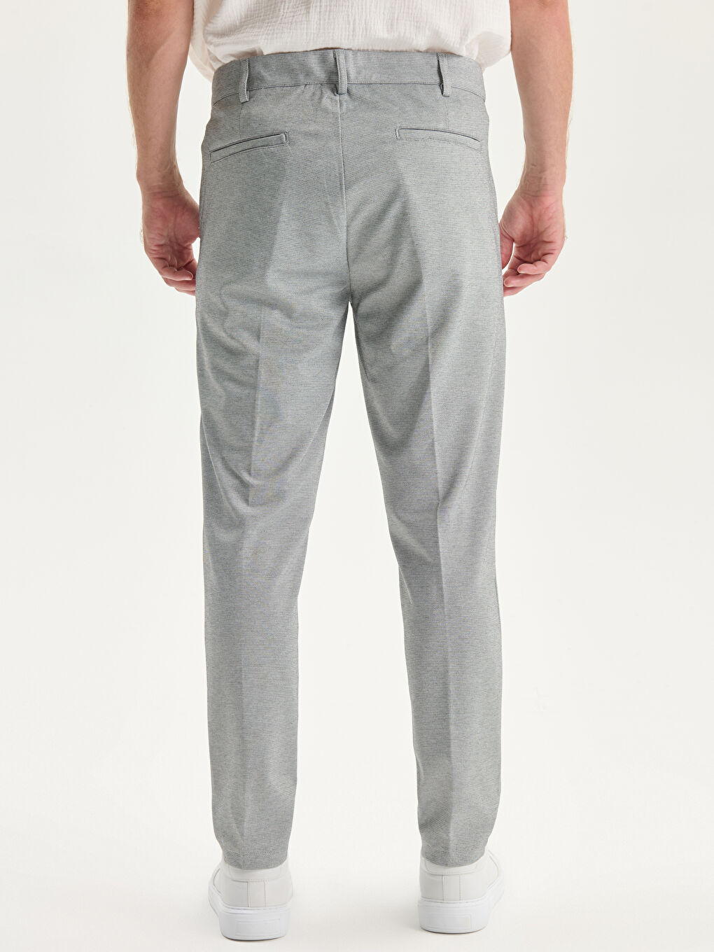 Gri Dar Kalıp Erkek Chino Pantolon-3